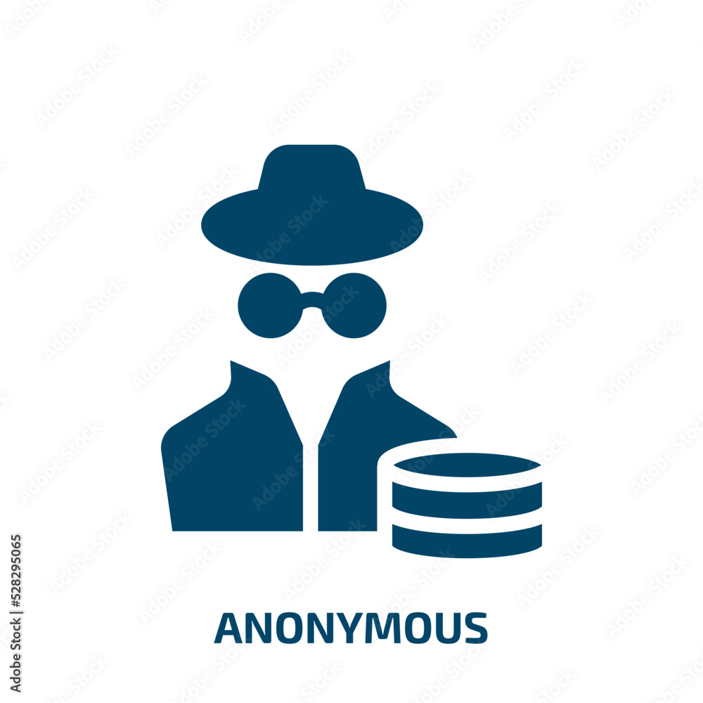 Poster anonymous vector icon. anonymous, profile, person filled icons from flat blockchain concept. isolate