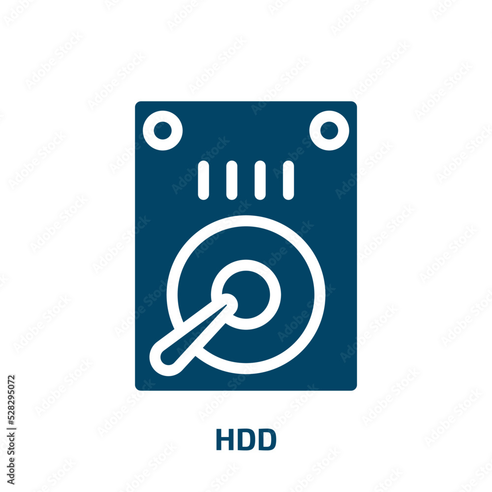 Aufkleber hdd vector icon. hdd, computer, technology filled icons from flat blockchain concept. isolated black