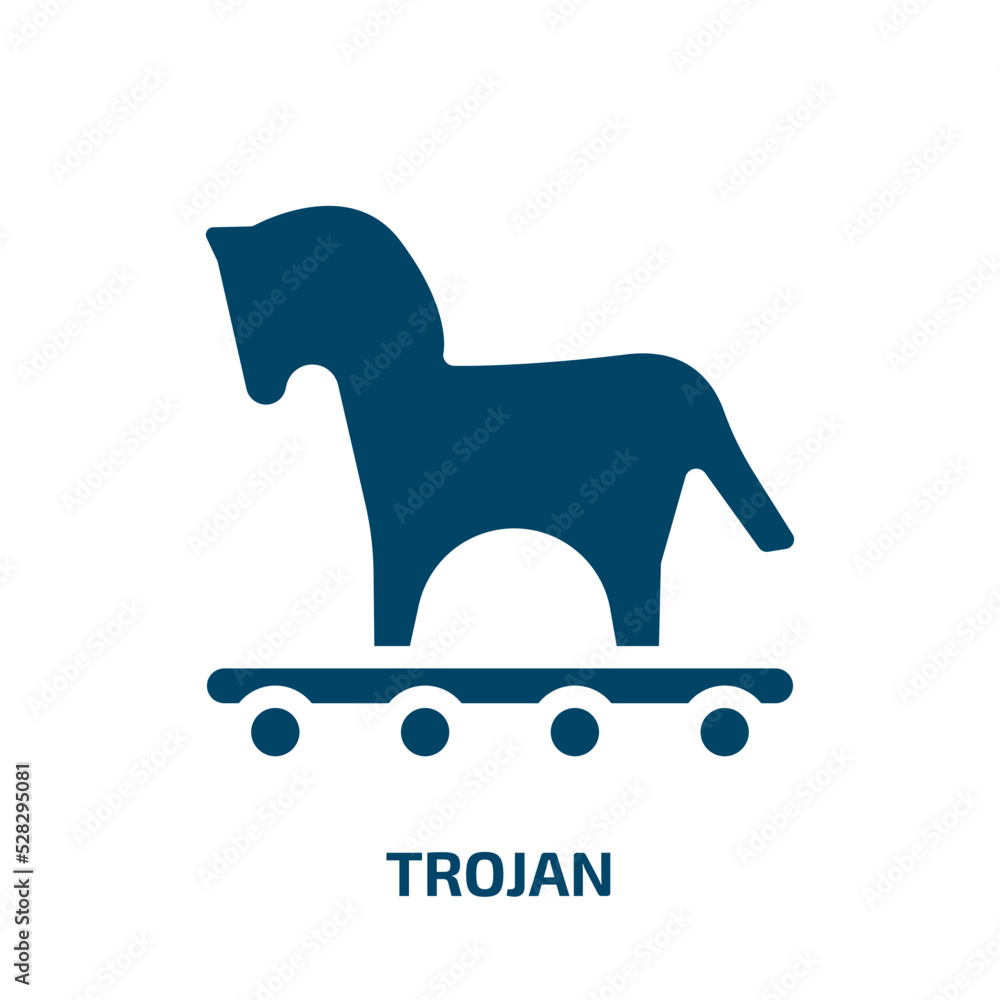 Poster trojan vector icon. trojan, hacker, data filled icons from flat business administration concept. iso