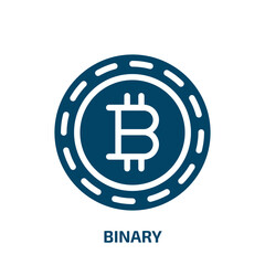 binary vector icon. binary, internet, network filled icons from flat bitcoin concept. Isolated black glyph icon, vector illustration symbol element for web design and mobile apps