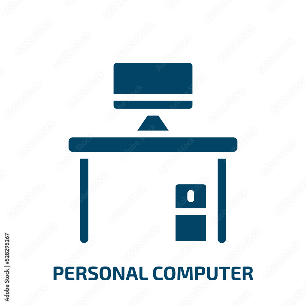 Poster personal computer vector icon. personal computer, internet, computer filled icons from flat workspac