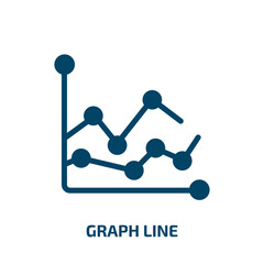 graph line vector icon. graph line, business, graph filled icons from flat startup concept. Isolated black glyph icon, vector illustration symbol element for web design and mobile apps