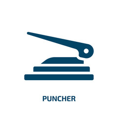 puncher vector icon. puncher, metal, document filled icons from flat stationery concept. Isolated black glyph icon, vector illustration symbol element for web design and mobile apps