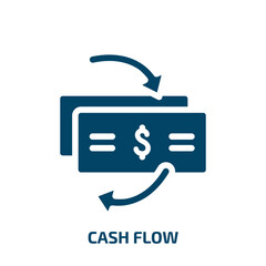 cash flow vector icon. cash flow, business, dollar filled icons from flat money concept. Isolated black glyph icon, vector illustration symbol element for web design and mobile apps