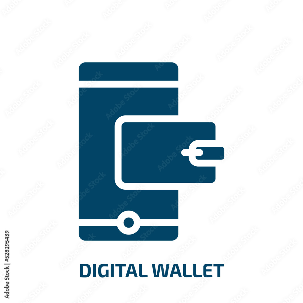 Poster digital wallet vector icon. digital wallet, digital, wallet filled icons from flat blockchain concep