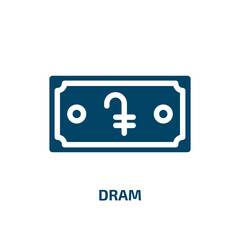 dram vector icon. dram, financial, business filled icons from flat currency concept. Isolated black glyph icon, vector illustration symbol element for web design and mobile apps - obrazy, fototapety, plakaty