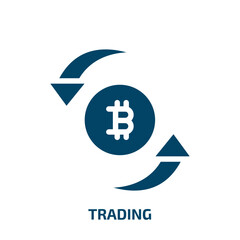 trading vector icon. trading, business, trade filled icons from flat blockchain concept. Isolated black glyph icon, vector illustration symbol element for web design and mobile apps