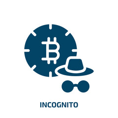 incognito vector icon. incognito, mystery, person filled icons from flat bitcoin concept. Isolated black glyph icon, vector illustration symbol element for web design and mobile apps