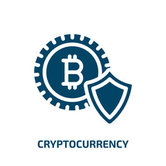 Obraz premium cryptocurrency vector icon. cryptocurrency, banking, digital filled icons from flat cryptocurrency concept. Isolated black glyph icon, vector illustration symbol element for web design and mobile apps