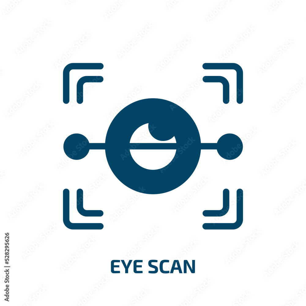 Poster eye scan vector icon. eye scan, eye, security filled icons from flat banking and finance concept. is