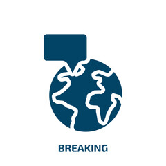 breaking vector icon. breaking, information, business filled icons from flat investing concept. Isolated black glyph icon, vector illustration symbol element for web design and mobile apps