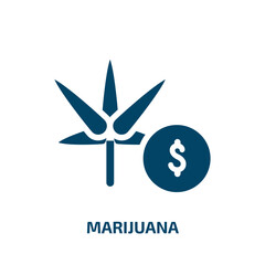 marijuana vector icon. marijuana, medical, drug filled icons from flat investing concept. Isolated black glyph icon, vector illustration symbol element for web design and mobile apps