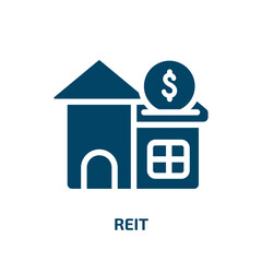 reit vector icon. reit, business, building filled icons from flat investing concept. Isolated black glyph icon, vector illustration symbol element for web design and mobile apps