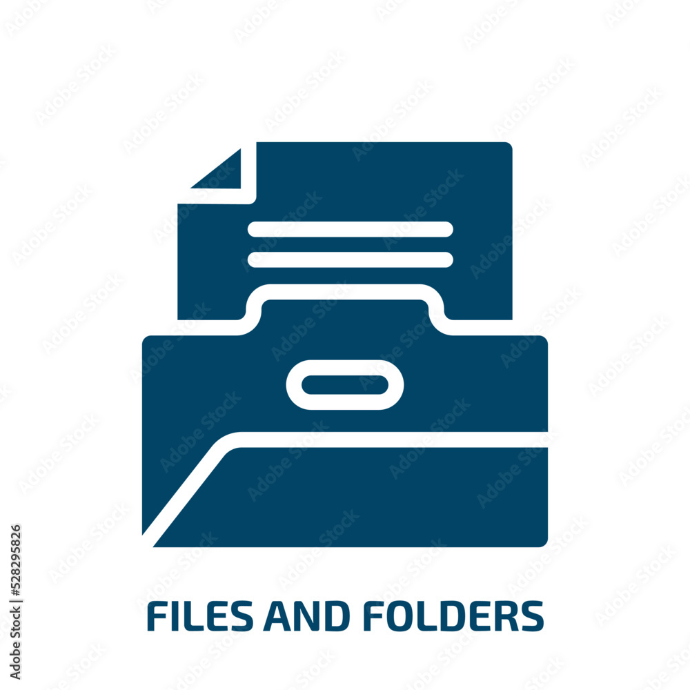 Poster files and folders vector icon. files and folders, file, business filled icons from flat business con