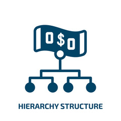 hierarchy structure vector icon. hierarchy structure, hierarchy, structure filled icons from flat business concept. Isolated black glyph icon, vector illustration symbol element for web design and