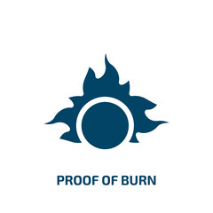 proof of burn vector icon. proof of burn, security, proof filled icons from flat cryptocurrency concept. Isolated black glyph icon, vector illustration symbol element for web design and mobile apps