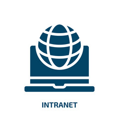 intranet vector icon. intranet, communication, connection filled icons from flat office concept. Isolated black glyph icon, vector illustration symbol element for web design and mobile apps