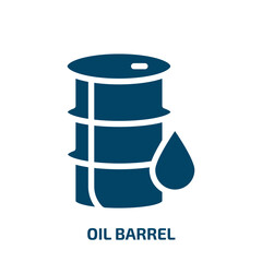 oil barrel vector icon. oil barrel, fuel, oil filled icons from flat economy concept. Isolated black glyph icon, vector illustration symbol element for web design and mobile apps