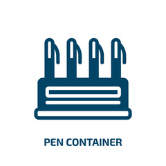 pen container vector icon. pen container, studio, movie filled icons from flat office concept. Isolated black glyph icon, vector illustration symbol element for web design and mobile apps