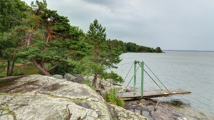 Fototapeta na wymiar sur les bords du lac Mälar (Mälaren) en Suède 