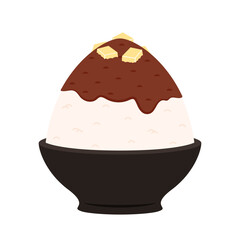 Bingsu is Korean dessert. Bingsu logo design. Bingsu icon vector.