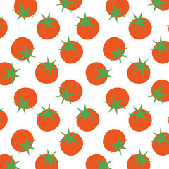 Tomato pattern wallpaper. Tomato vector. Tomato on white background.