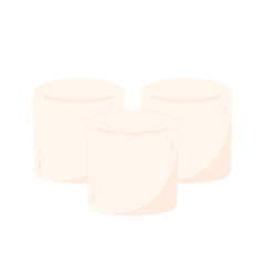 Marshmallow cartoon vector. Marshmallow on white background. Marshmallow icon.