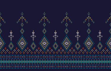 Abstract geometric pattern, Aztec style or Geometric ethnic oriental pattern traditional, usage design for wallpaper,fabric,curtain,carpet,clothing,Batik,wrapping,vector illustration, Embroidery style