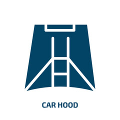 car hood vector icon. car hood, auto, vehicle filled icons from flat car parts concept. Isolated black glyph icon, vector illustration symbol element for web design and mobile apps