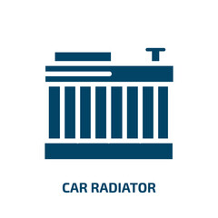 car radiator vector icon. car radiator, car, radiator filled icons from flat car parts concept. Isolated black glyph icon, vector illustration symbol element for web design and mobile apps