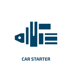 Fototapeta premium car starter vector icon. car starter, door, auto filled icons from flat car parts concept. Isolated black glyph icon, vector illustration symbol element for web design and mobile apps