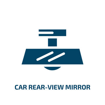 car rear-view mirror vector icon. car rear-view mirror, traffic, drive filled icons from flat car parts concept. Isolated black glyph icon, vector illustration symbol element for web design and mobile