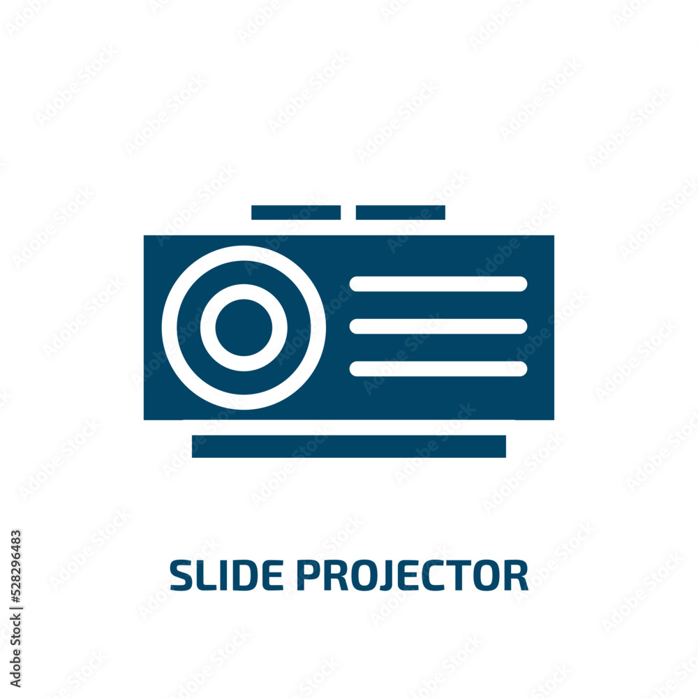 Poster slide projector vector icon. slide projector, projector, slide filled icons from flat cinema concept