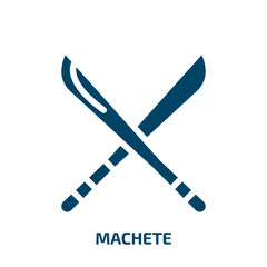 machete vector icon. machete, equipment, knife filled icons from flat cinema concept. Isolated black glyph icon, vector illustration symbol element for web design and mobile apps