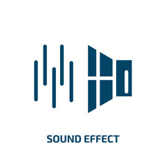 sound effect vector icon. sound effect, sound, cloud filled icons from flat cinema concept. Isolated black glyph icon, vector illustration symbol element for web design and mobile apps