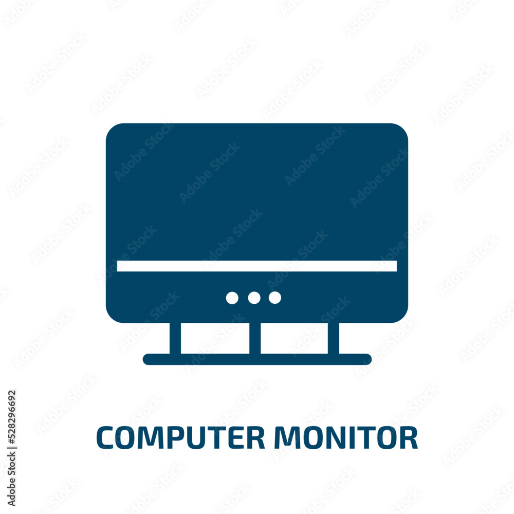 Poster computer monitor vector icon. computer monitor, computer, monitor filled icons from flat communicati