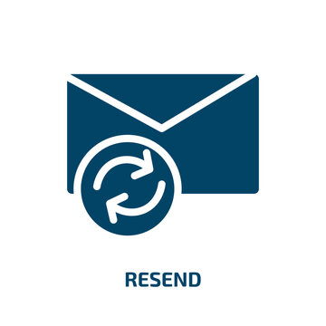 resend vector icon. resend, send, mail filled icons from flat contact us concept. Isolated black glyph icon, vector illustration symbol element for web design and mobile apps
