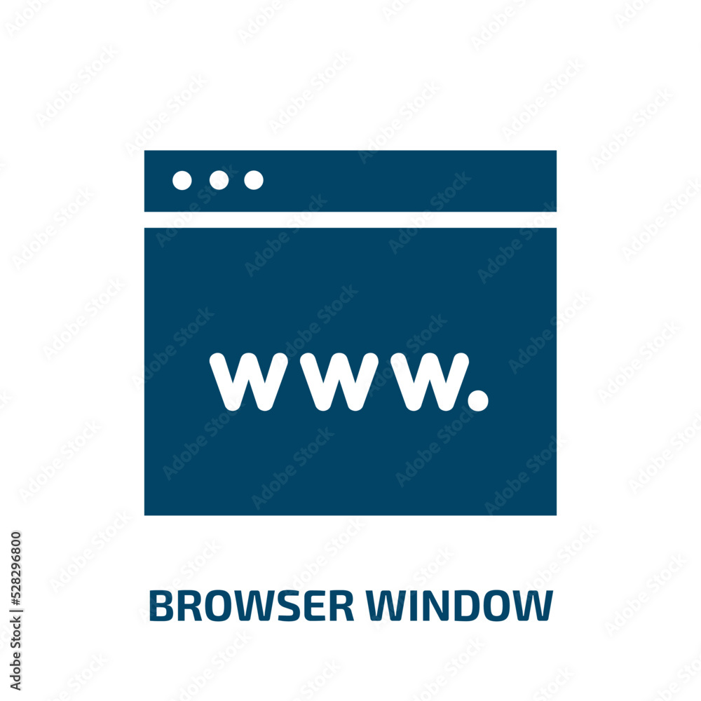 Poster browser window vector icon. browser window, internet, data filled icons from flat responsive design 