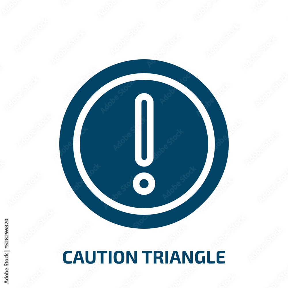 Poster caution triangle vector icon. caution triangle, danger, triangle filled icons from flat emergency se