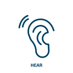 hear vector icon. hear, ear, medical filled icons from flat communition concept. Isolated black glyph icon, vector illustration symbol element for web design and mobile apps