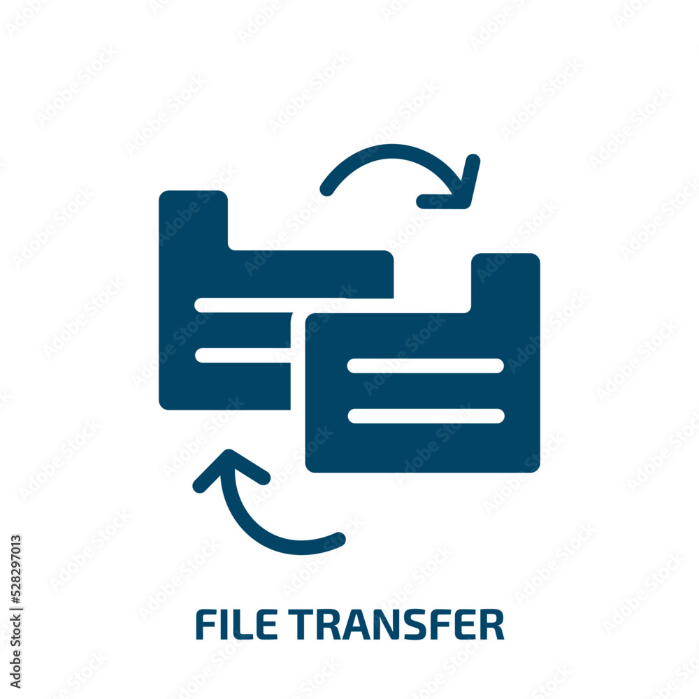 Poster file transfer vector icon. file transfer, transfer, computer filled icons from flat mobile network c