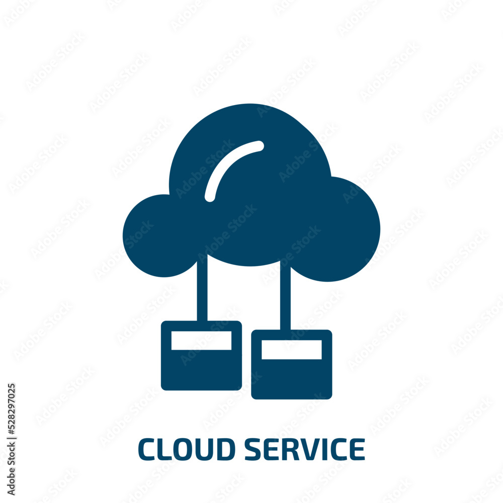 Poster cloud service vector icon. cloud service, internet, data filled icons from flat mobile network conce