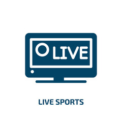live sports vector icon. live sports, sport, template filled icons from flat television concept. Isolated black glyph icon, vector illustration symbol element for web design and mobile apps