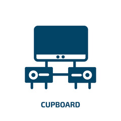 cupboard vector icon. cupboard, furniture, chair filled icons from flat television concept. Isolated black glyph icon, vector illustration symbol element for web design and mobile apps