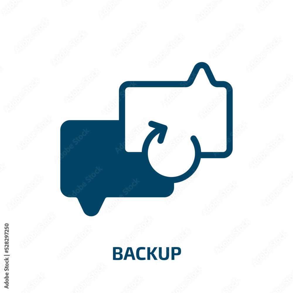 Poster backup vector icon. backup, computer, technology filled icons from flat chat concept. isolated black