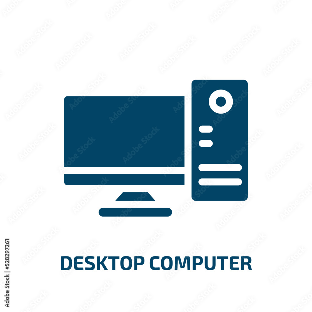 Poster desktop computer vector icon. desktop computer, computer, desktop filled icons from flat electronic 