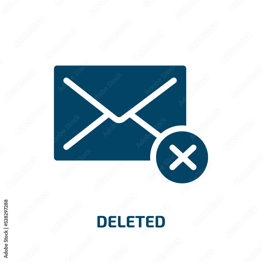 Poster deleted vector icon. deleted, delete, trash filled icons from flat mail concept. isolated black glyp