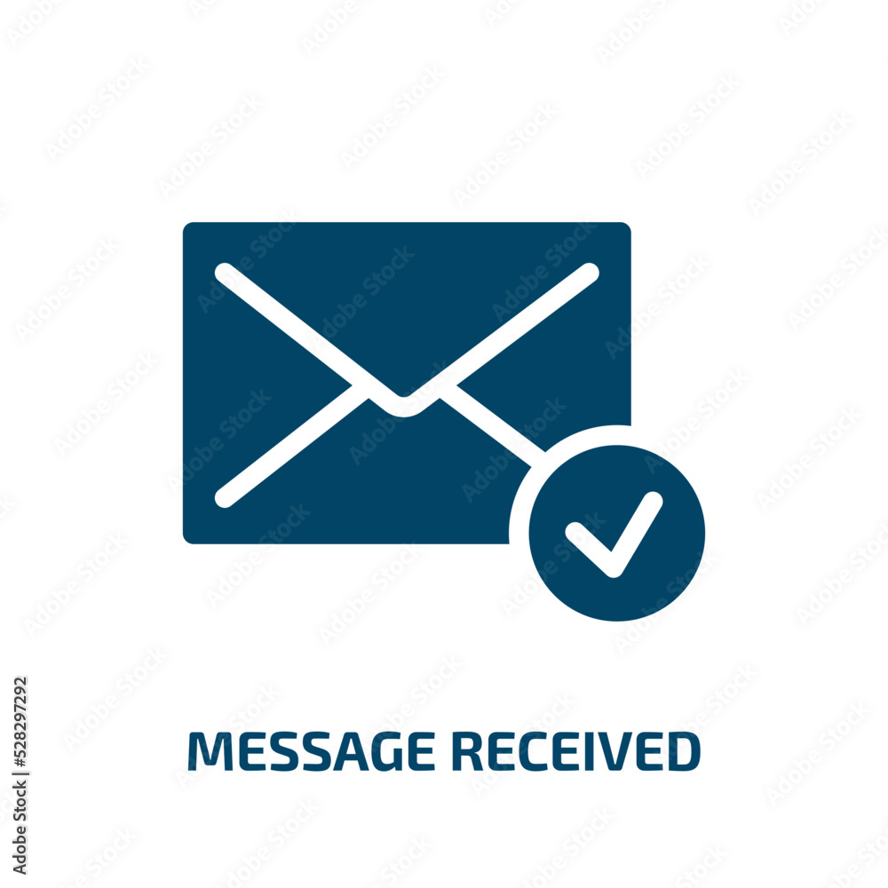 Poster message received vector icon. message received, mail, email filled icons from flat mail concept. iso