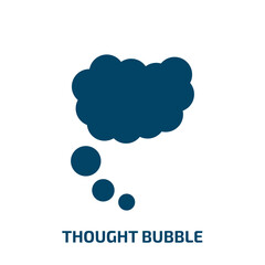 thought bubble vector icon. thought bubble, cloud, dialog filled icons from flat chat concept. Isolated black glyph icon, vector illustration symbol element for web design and mobile apps