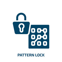 pattern lock vector icon. pattern lock, lock, template filled icons from flat data protection concept. Isolated black glyph icon, vector illustration symbol element for web design and mobile apps